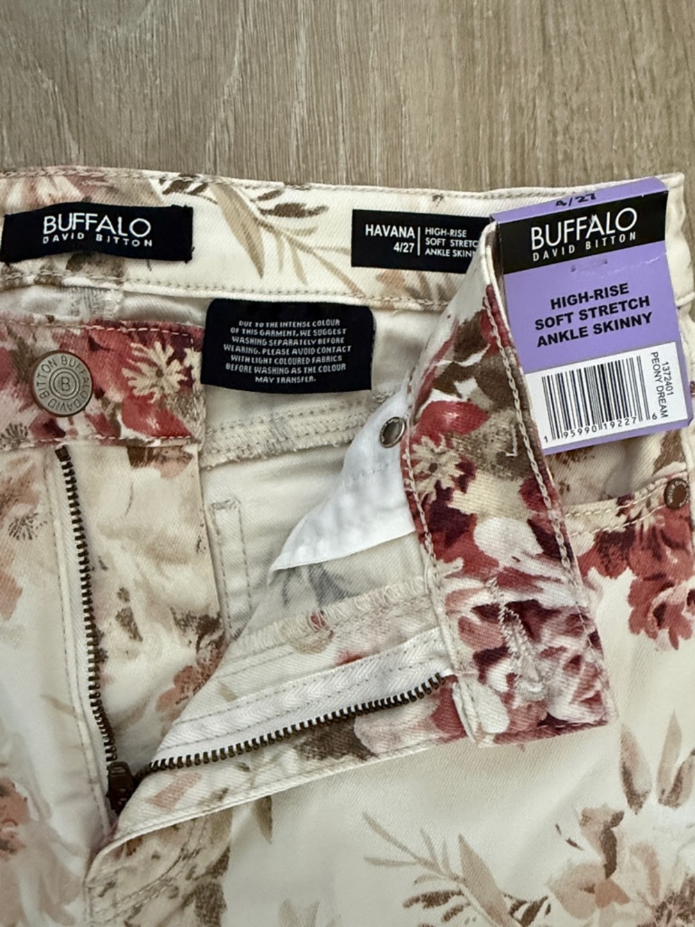 Buffalo David Bitton High-Rise Floral Ankle Skinny Denim Pants Size 4 - Picture 2 of 8